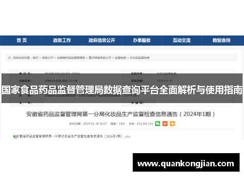 国家食品药品监督管理局数据查询平台全面解析与使用指南